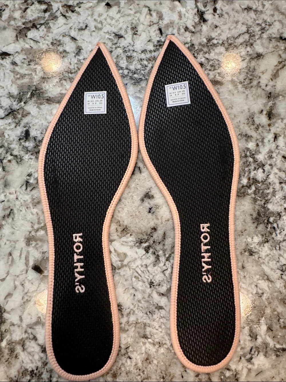 Rothy's Pointed Toe Knit Flats in Diamond Metallic